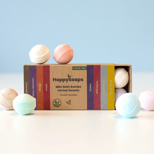 HappySoaps 8 mini bath bombs Herbal Sweets