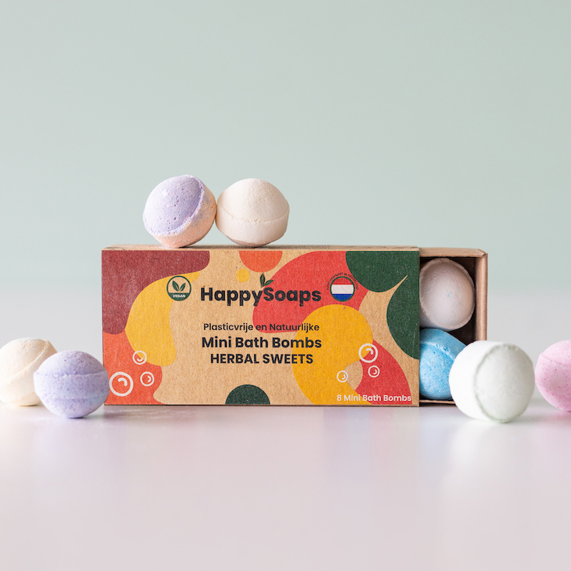 HappySoaps 8 mini bath bombs Herbal Sweets